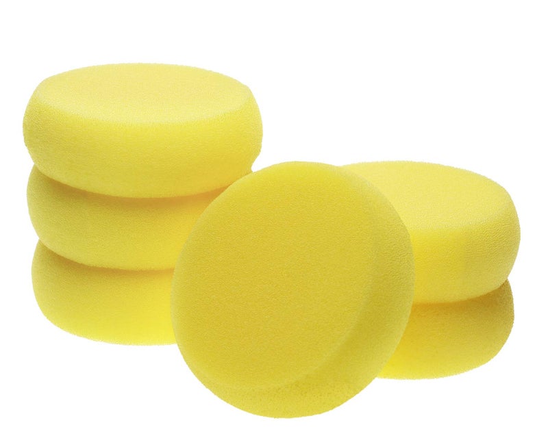 Penta Angel Round Sponges 6pcs 3inch Yellow Painting Sponges Synthetic Artist Sponge Watercolors Sponge for Art & Craft Pottery Clay Cleaning Ceramics Wall - Image 1